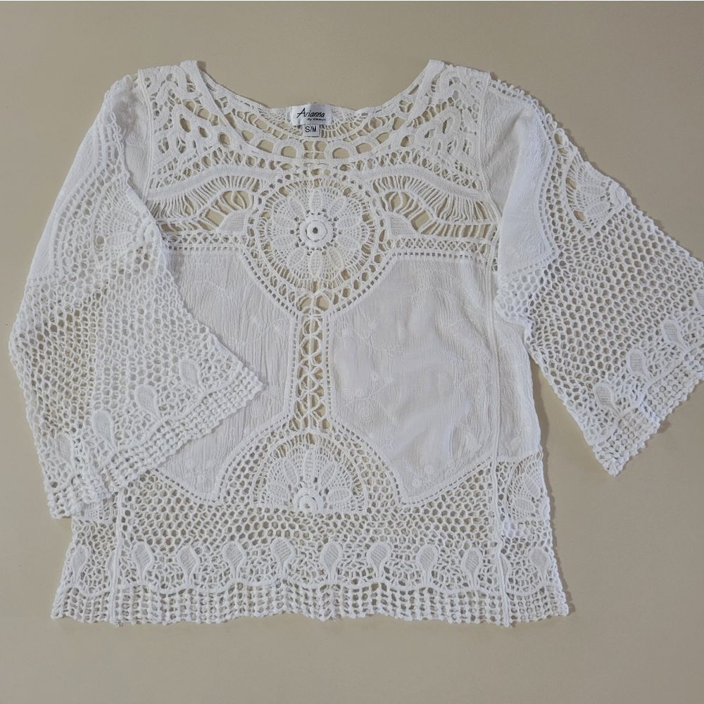 Arianna by Howard's White Cotton Boho Tunic